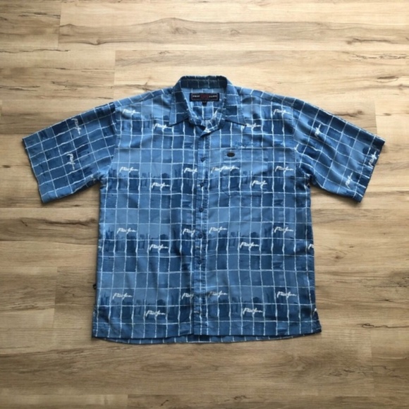 Phat Farm Blue Grid Pattern Shirt - Picture 1 of 10